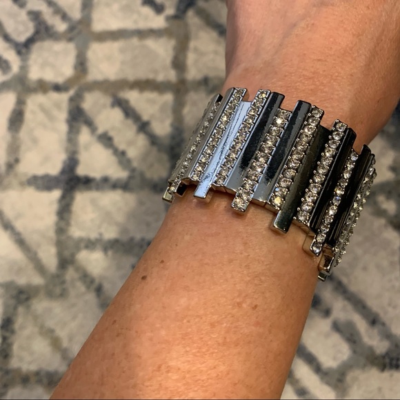Thalia Sodi Silver Rhinestone Stretch Bracelet - Picture 2 of 5